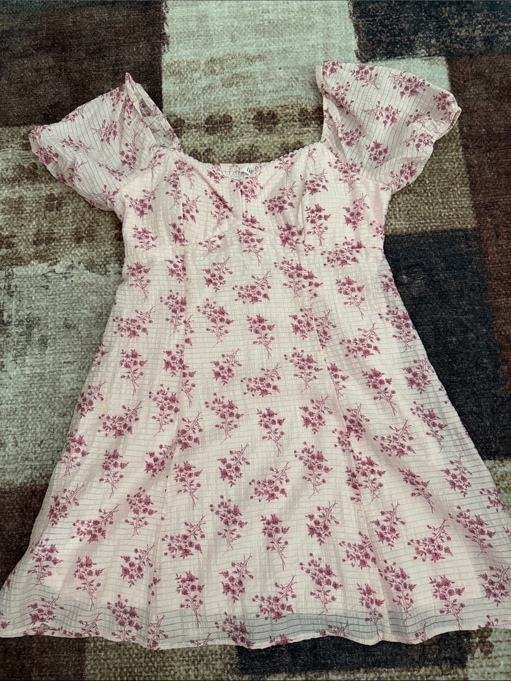 Lily Rose Pink Floral Square-Neck Dress